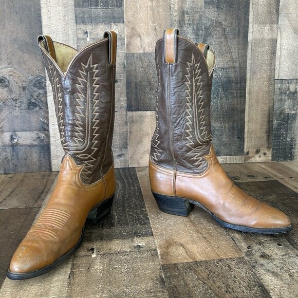 Tony Lama Vintage Gold Label Western Cowboy Boots Mens 9 D - Picture 3 of 12